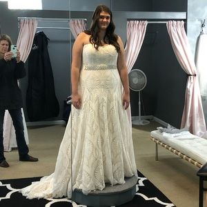 Allure Bridals Cream Wedding Dress